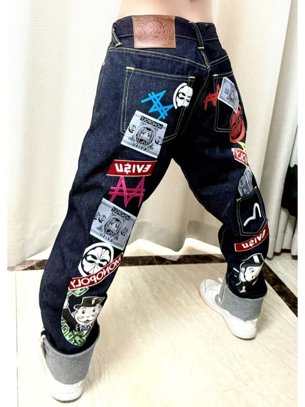 Evisu Dark Blue Monopoly Jeans